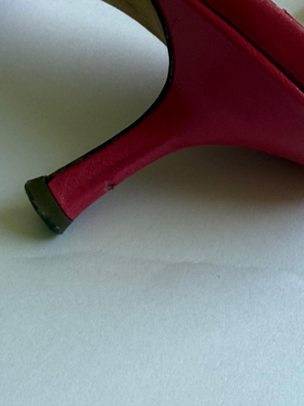 Vintage 2000s Jimmy Choo open toe sandal kitten heel Raspberry Pink Leather Bow - Picture 8 of 8